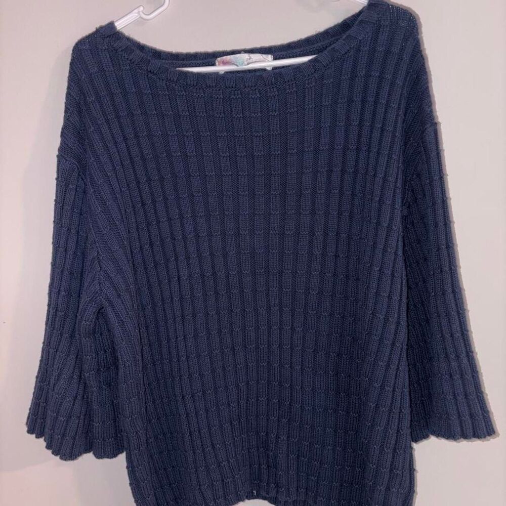 Free-people Women's Navy and Blue Jumper